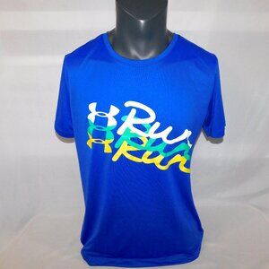 Under Armour Semi-Fitted Heat Gear RUN Blue Graphic athletic T Shirt Mens XL